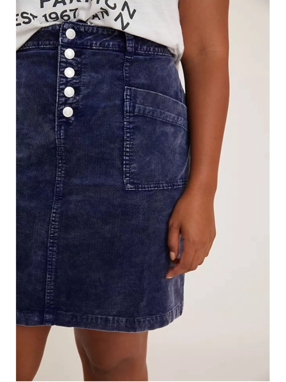 Anthropologie Pilcro Talia Corduroy Mini Skirt Navy Marin 6P Petite NWT